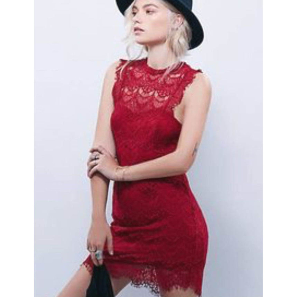 ⭐NWT⭐ Free People Red Lace mini *MSRP $98* size M - Picture 3 of 6